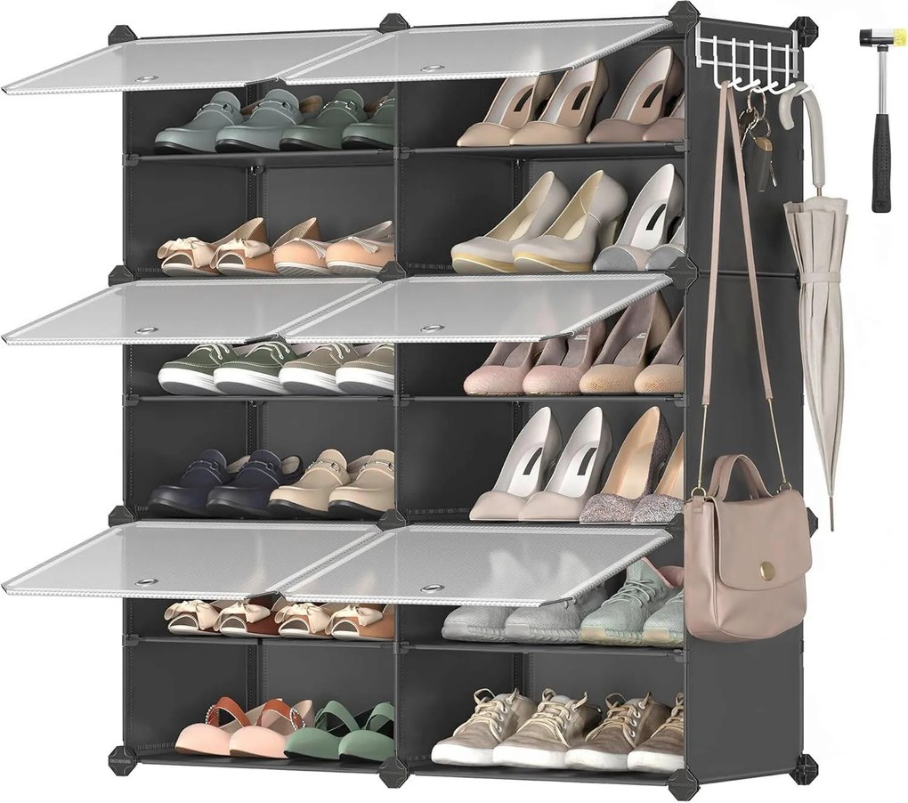 XXXLutz REGÁL NA TOPÁNKY, čierna, biela, 82/92/32 cm - Online Only drobný nábytok - 002543037001