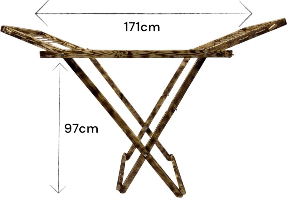 Veľký sušiak na bielizeň, sušiak na prádlo - tmavý, drevený, voľne stojací - trendy domácnosť