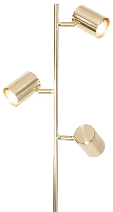 Moderná stojaca lampa mosadz 3-svetlo - Jeana