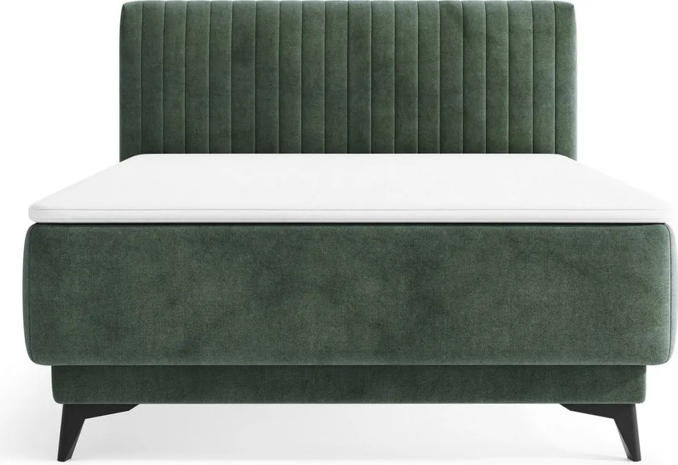 Posteľ Kalla 140x200 cm, fľaškovo zelená látka