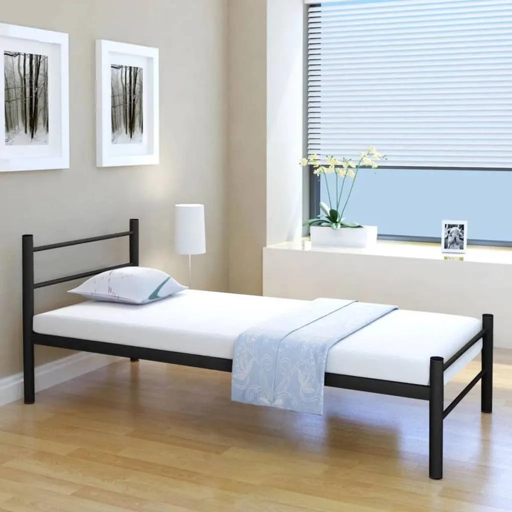 vidaXL Kovový rám postele, čierny, 90x200 cm