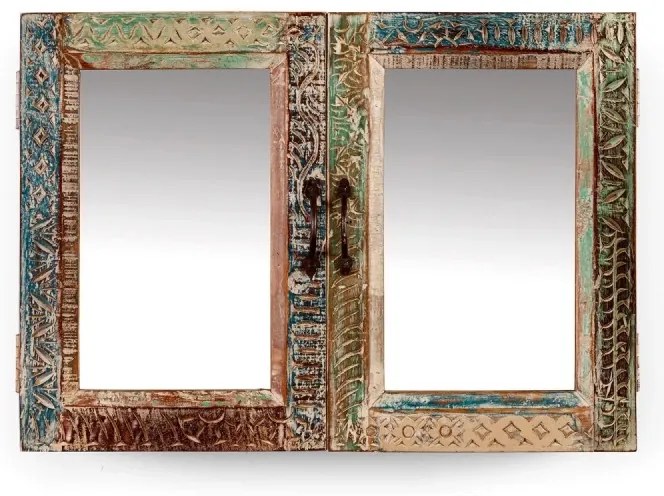 furniture-nabytek.cz - Masívna kúpeľňová zrkadlová skrinka Blue Lagoon z mangového dreva, lakovaná, farebná – 70×23×50 cm