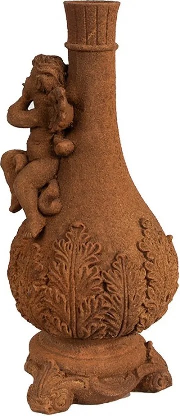 Dekoratívne svietnik hrdzavá figúrka anjel - 10*10*23 cm