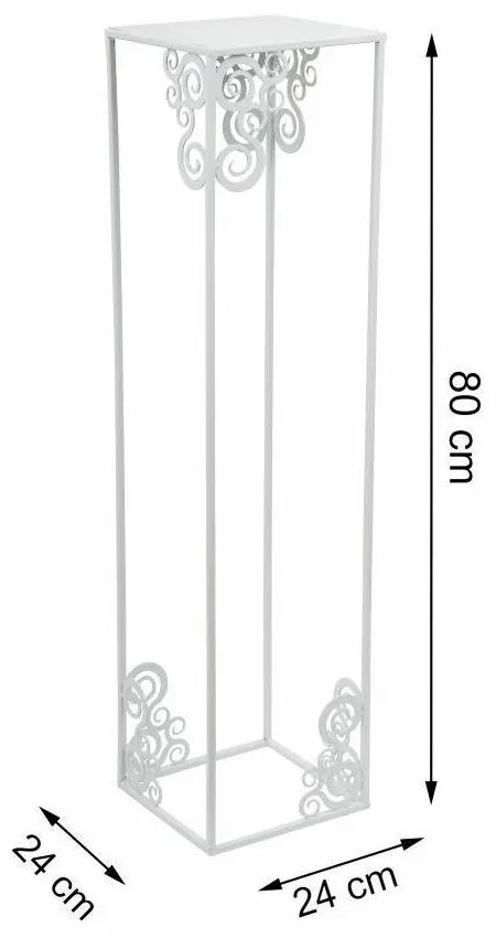 Stojan na kvety Emma 80 cm biely