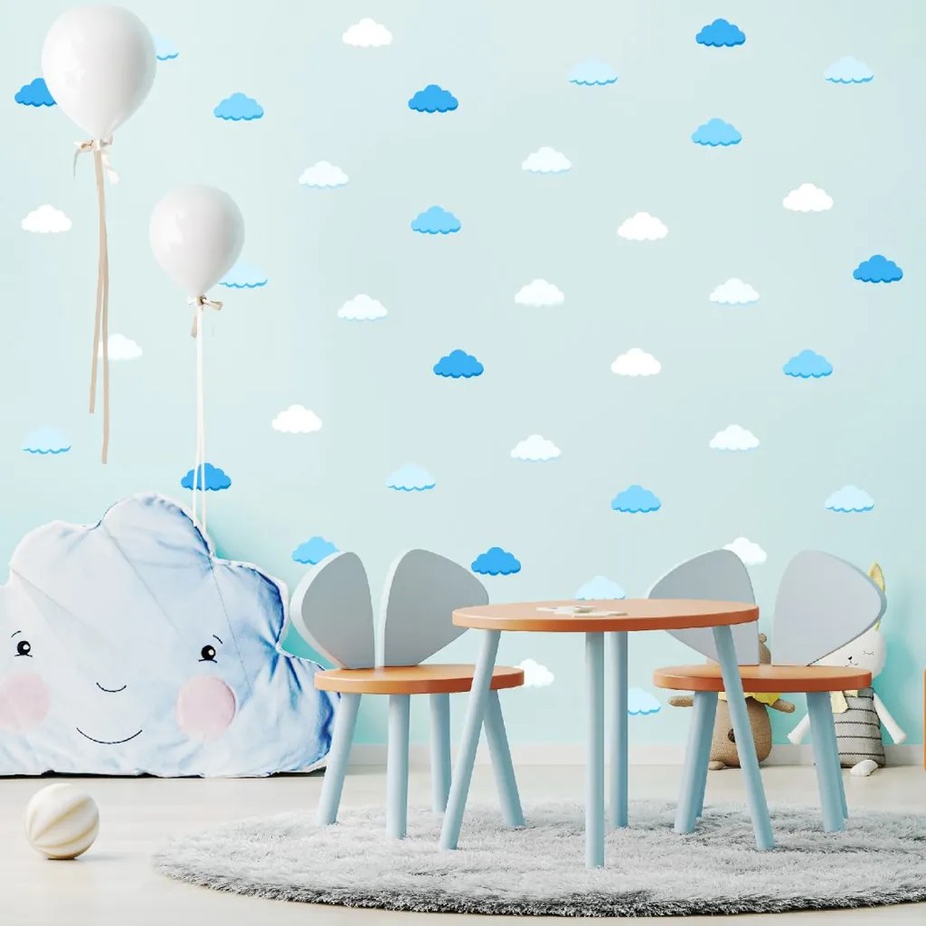PIPPER. Textilná nálepka na stenu "Obláčiky" Farba: Modré farby