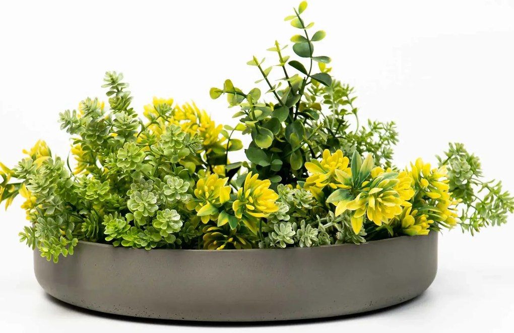 Dekoračná miska ORYVEN, sklolaminát, priemer 34 cm, beton design