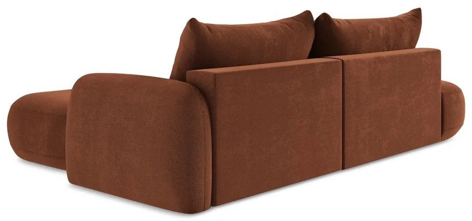 Terakotová rozkladacia rohová pohovka (pravý roh/s leňoškou) Hale – Makamii