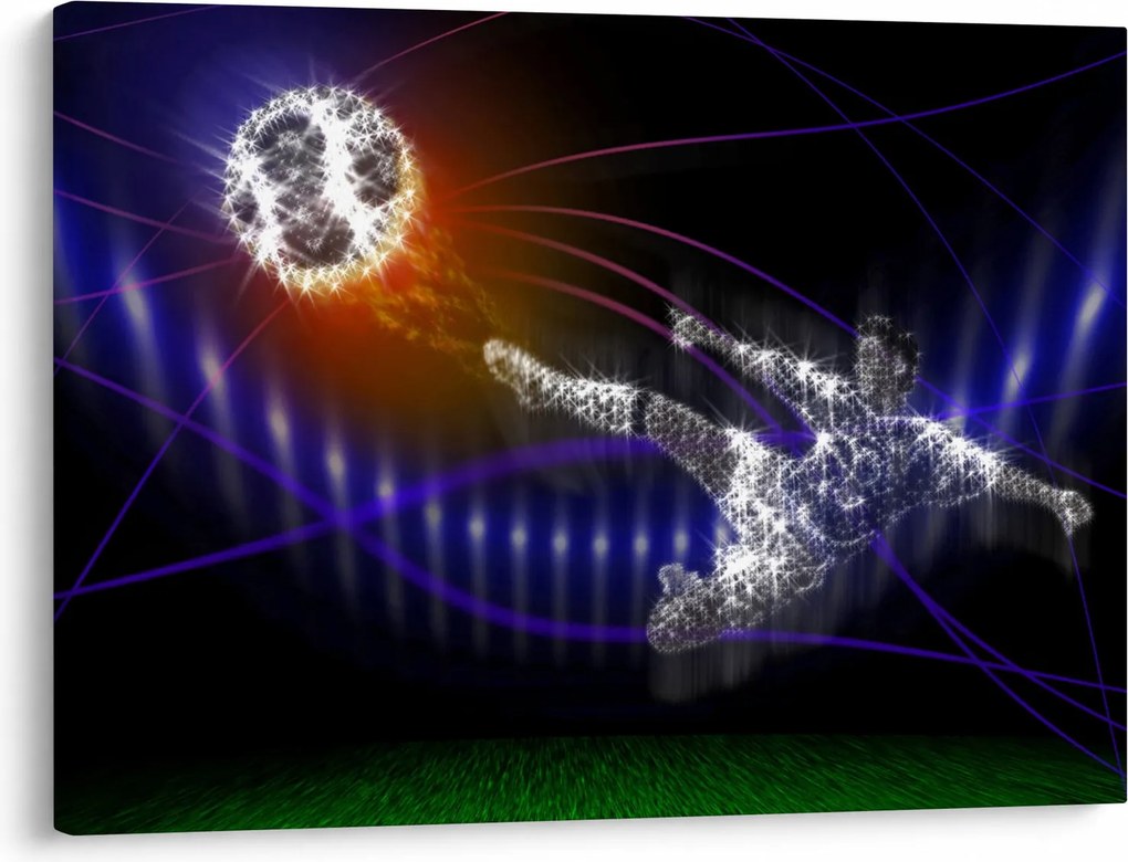 Obraz futbalistu v skoku (70x50 cm)