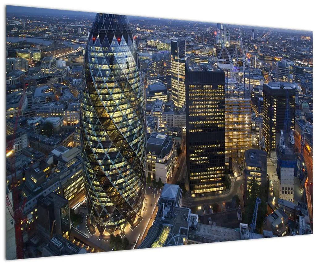 Obraz - Večerná panoráma Londýna (90x60 cm)