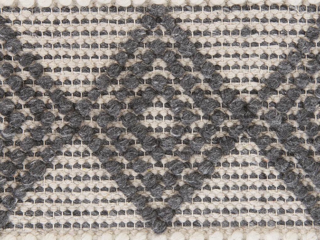 Vlnený koberec 200 x 200 cm svetlobéžová/sivá DAVUTLAR Beliani