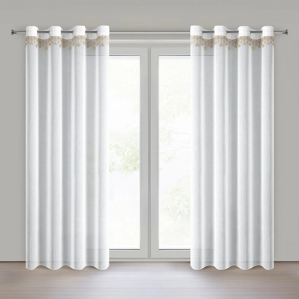 VIANOČNÁ ZÁCLONA NA KRÚŽKOCH XMAS 140X250 CM HVIEZDY