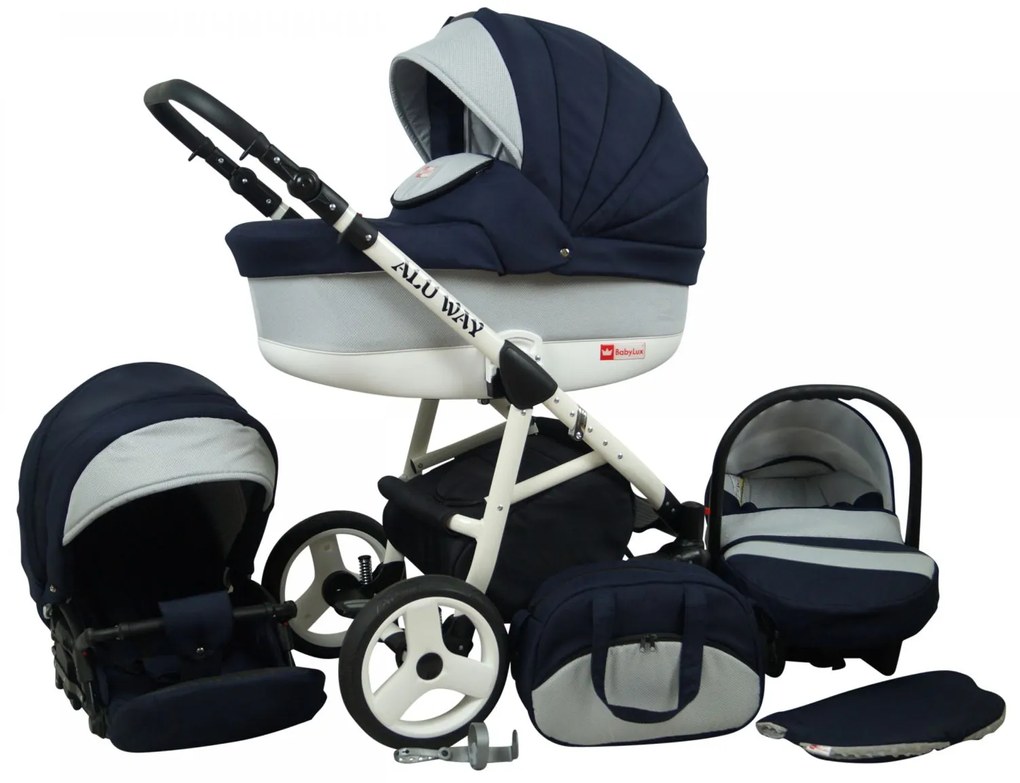 Kombinovaný kočík Raf-pol Alu way - Navy Blue (2-kombinácia)