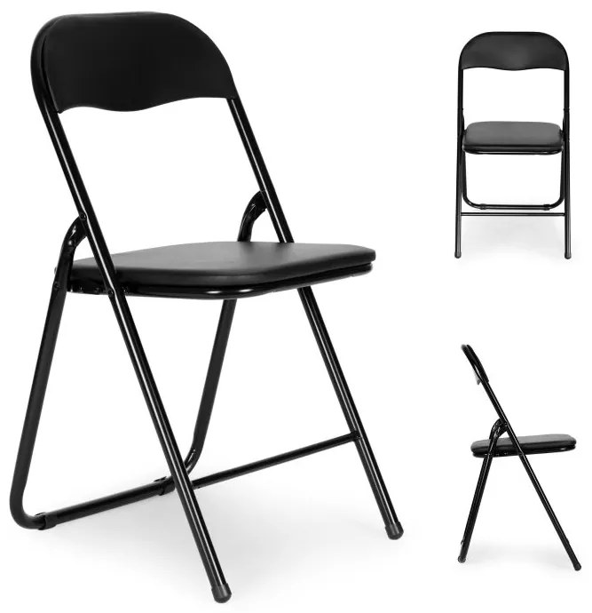 Skladacia konferenčná stolička Rosso, čierna