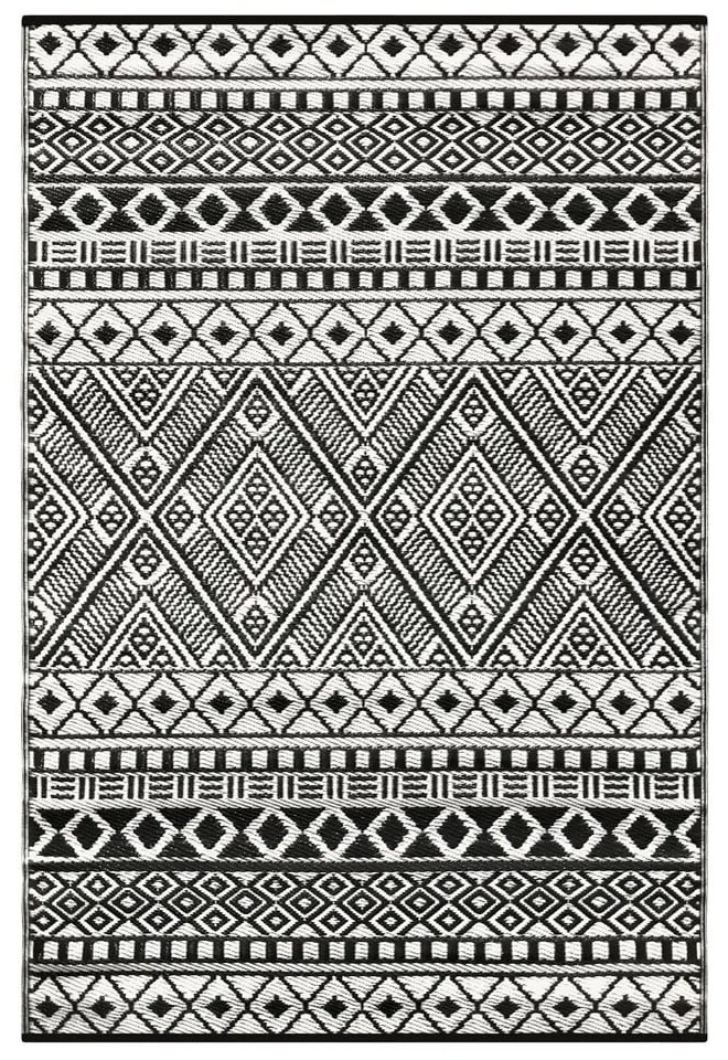 Čierno-biely vonkajší koberec Green Decore Relic, 120 x 180 cm