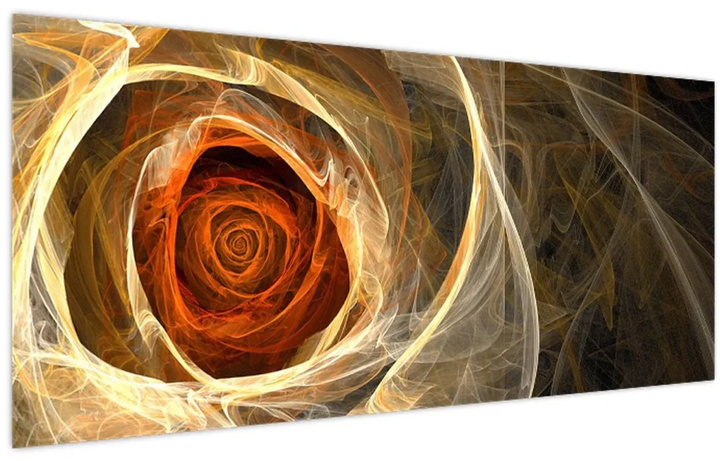 Obraz - Abstraktné ruže v ohnivých farbách (120x50 cm)