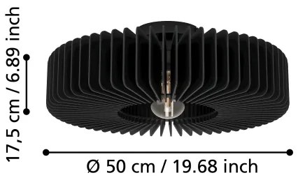 Eglo 900831 - Stropné svietidlo PALOMBAIA 1xE27/40W/230V čierna