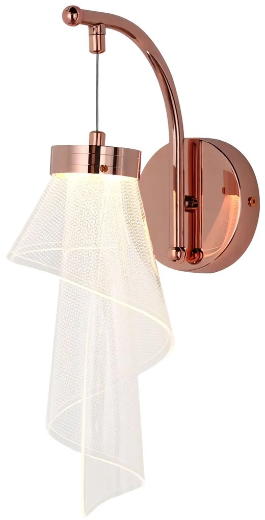 Toolight Toolight, LED nástenné svietidlo, 10W, 467 lm, APP1766-1W, ružové zlato, OSW-09310