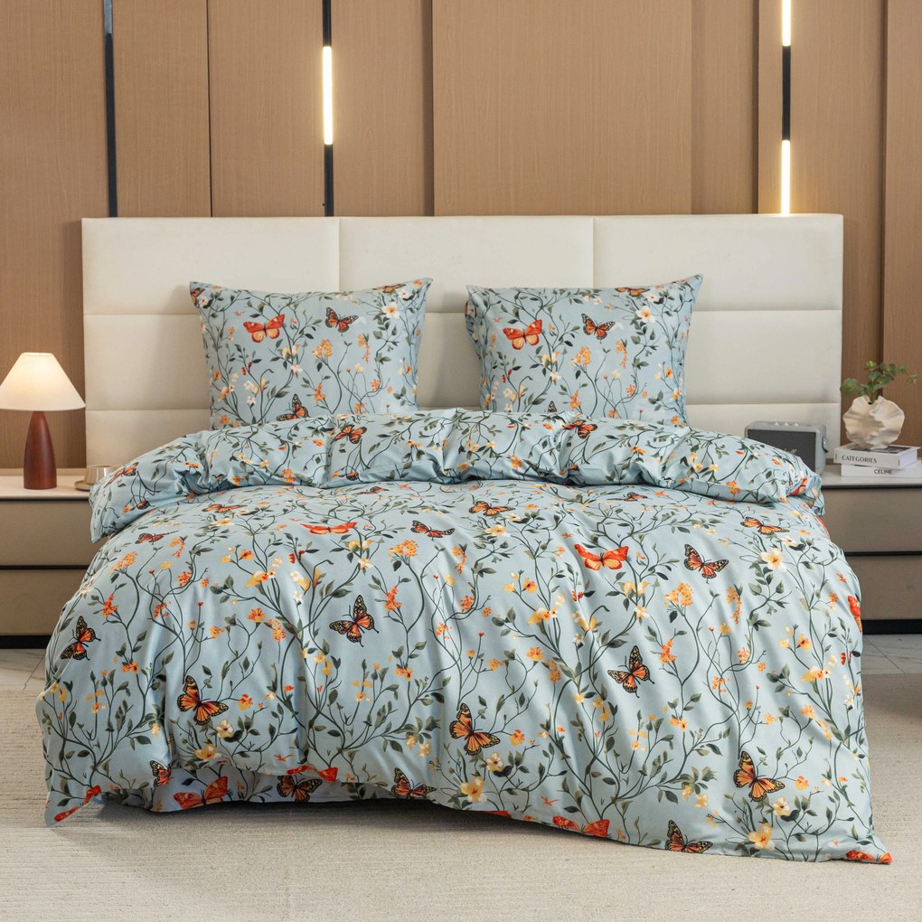 Obliečky z mikrovlákna MONARCH WINGS svetlomodré Rozmer obliečky: 70 x 90 cm | 140 x 200 cm