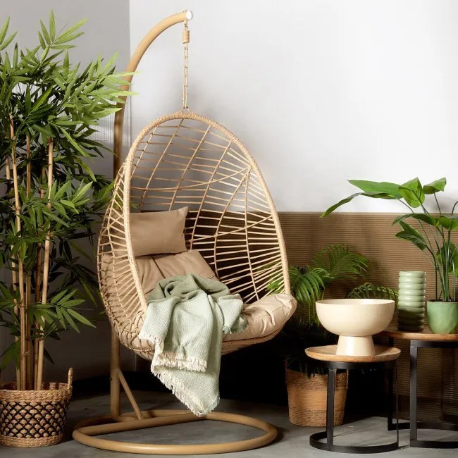 Závesné kreslo SOLEI béžové 848228