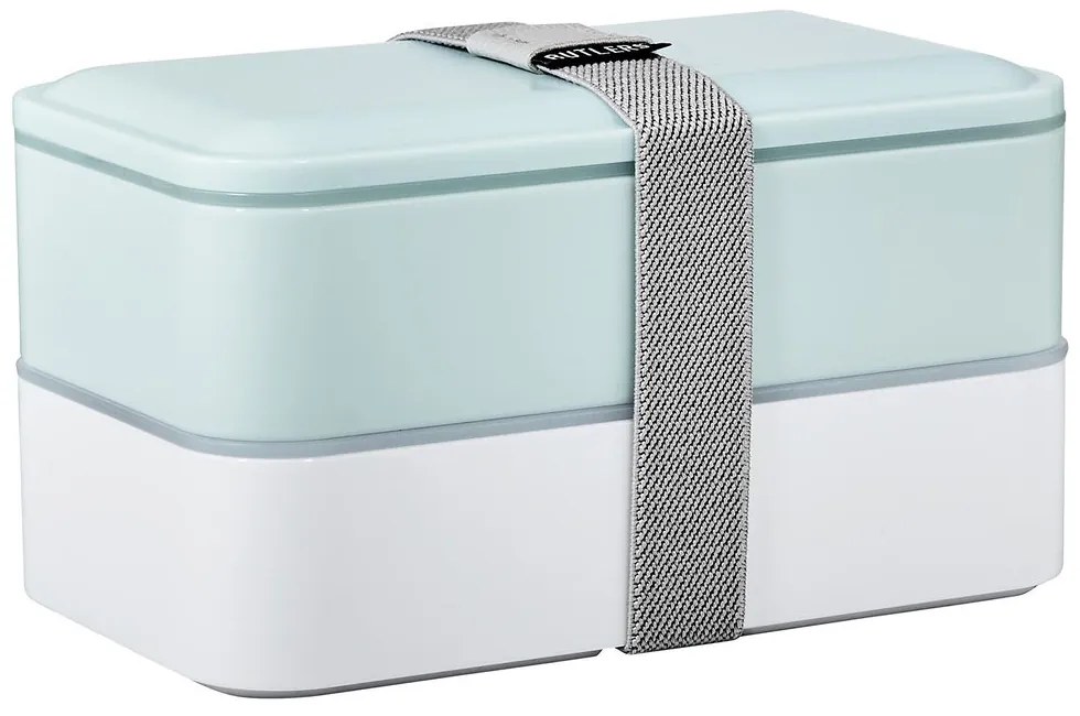 SNACK PACK Desiatový box vrátane príboru - sv. modrá/biela
