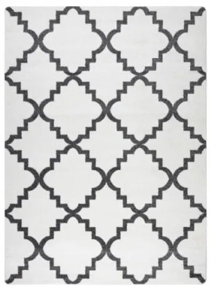 Koberec SKETCH - F343 krém / sivá koniczyna marokánska trellis