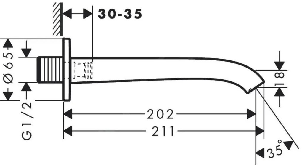 Hansgrohe Vivenis, vaňový výtok, čierna matná, HAN-75410670