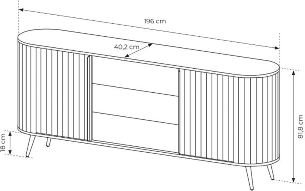 Komoda so zásuvkami Luvio 196 cm - dub cremona