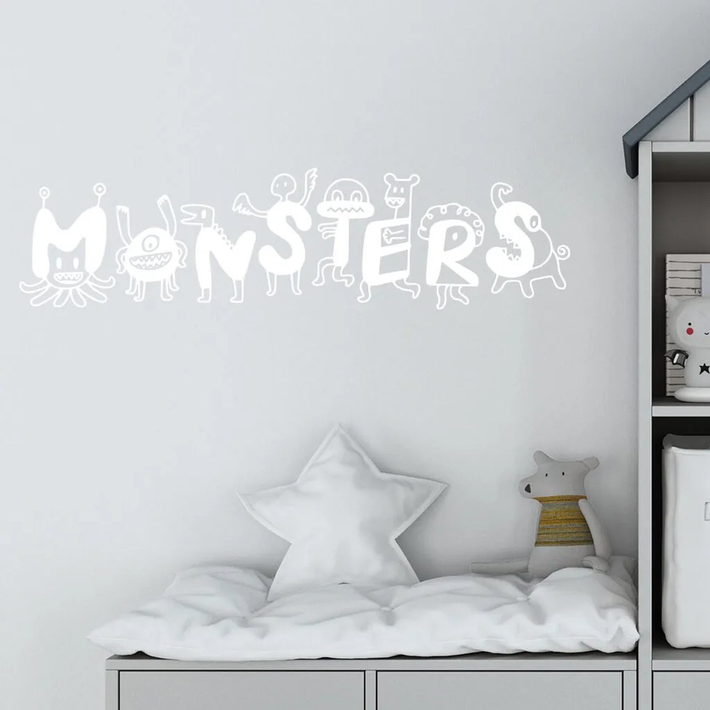 Veselá Stena Samolepka Monsters Farba: černá, Veľkosť: 40 x 11 cm