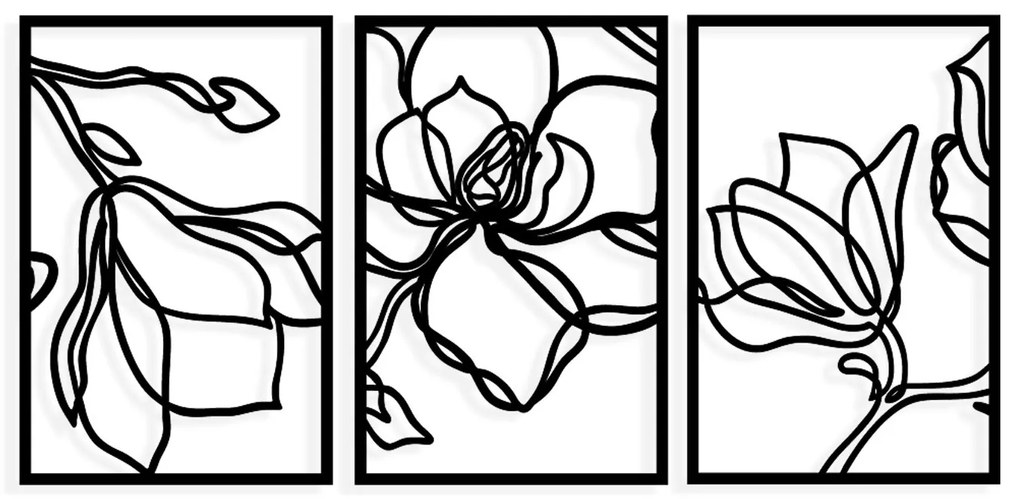 Nástenná kovová dekorácia Adda čierna