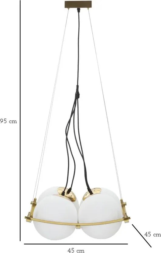 Závesný luster Japany 45 cm zlatý/biely