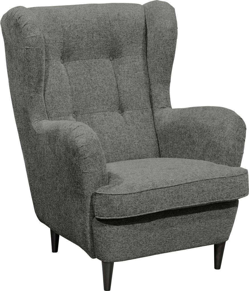XXXLutz KRESLO UŠIAK, textil, sivá MID.YOU - Online Only obývacie izby - 002220035013