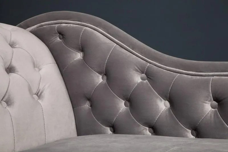 Leňoška Chesterfield sivá - zamat