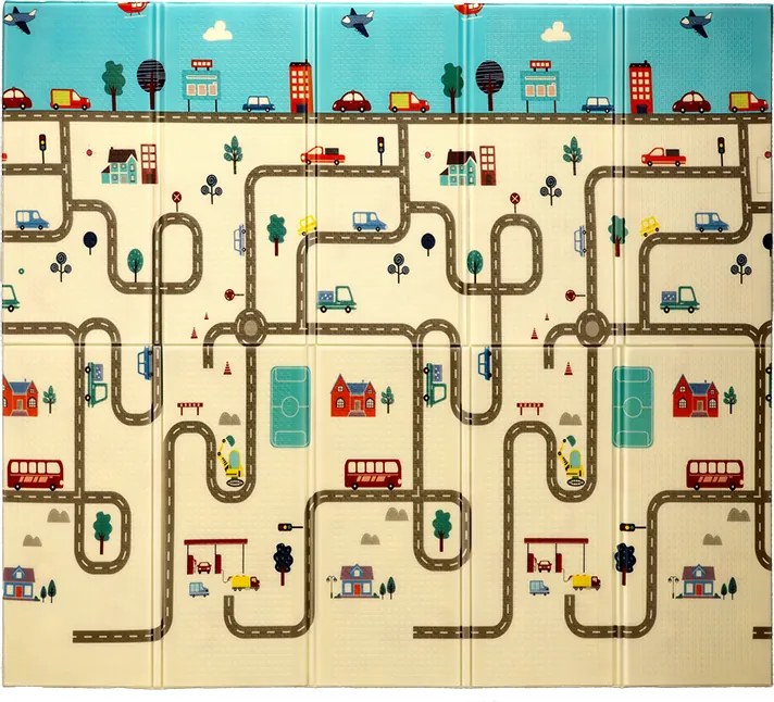 CH Detská obojstranná podložka Autíčka 180x200