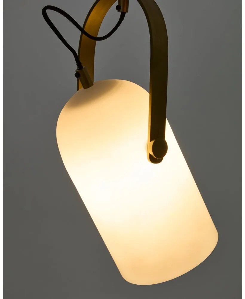 Biele závesné svietidlo so skleneným tienidlom ø 14 cm Reisy – Kave Home