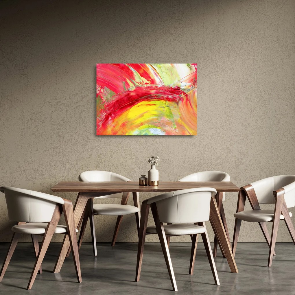 Sklenený obraz abstrakcie - maľba (70x50 cm)