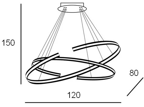 Azzardo AZ3356 - LED Stmievateľný luster na lanku ALESSIA LED/100W/230V