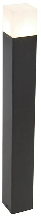 Vonkajšia záhradná lampa čierna s opálovým sklom 70 cm zemný hrot a káblová svorka - Denmark