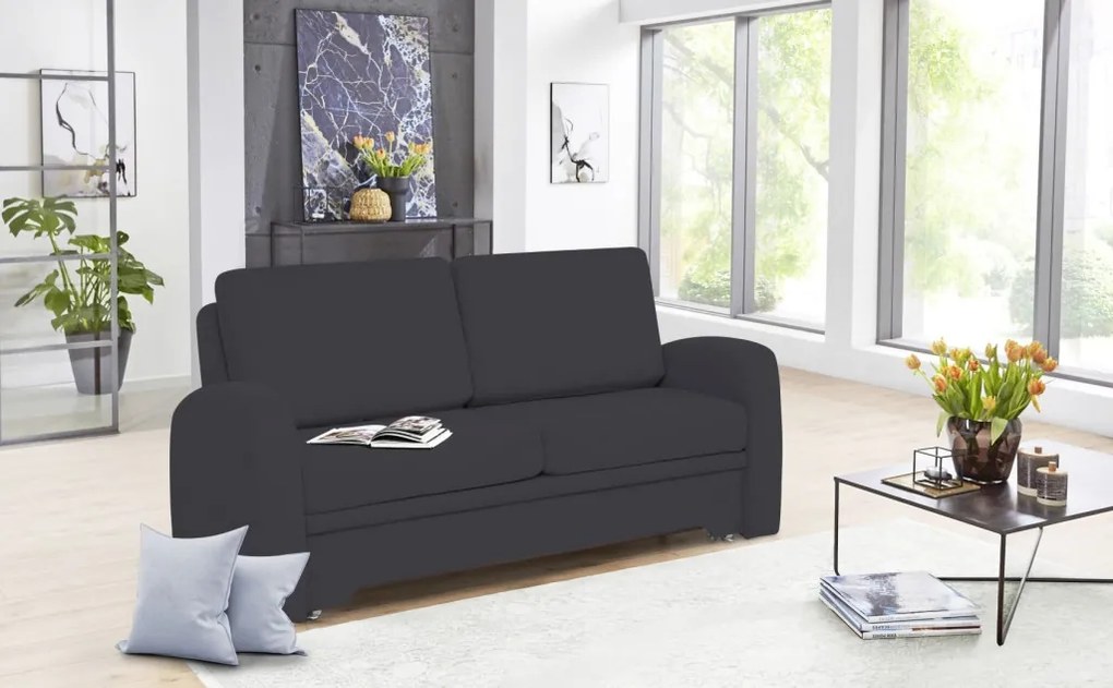 Pohovka s rozkladom Impuls, tmavo šedá látka