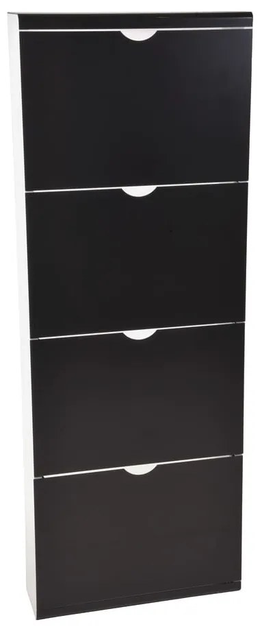 Čierny kovový výklopný botník 51x138x16 cm – Household Pleasure