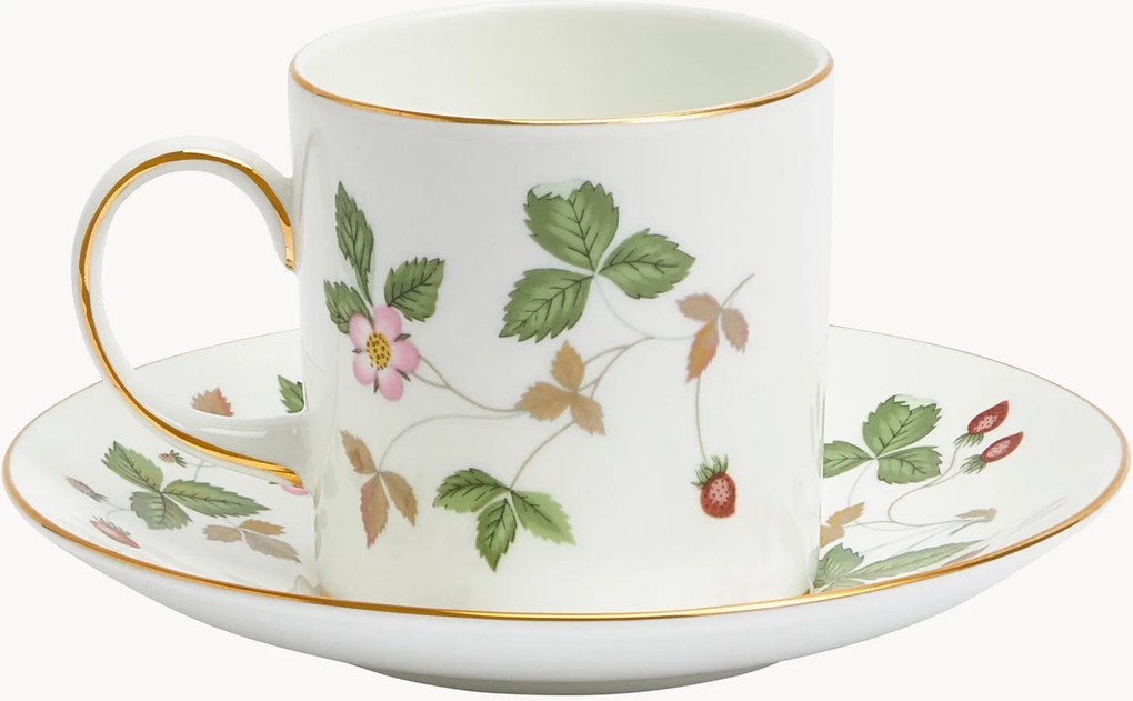 Šálka na kávu's podšálkou z jemného kostného porcelánu Wild Strawberry