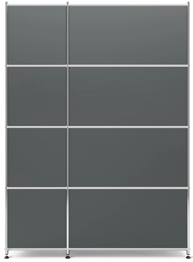 Kovová skrinka »CN3« so 4 výklopnými priečinkami, sivá