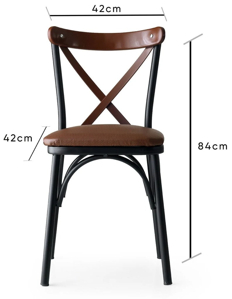 Sada 4 ks jedálenských stoličiek Ekol Bor hnedá/čierna