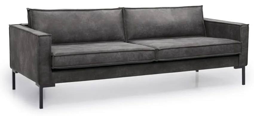Tmavosivá pohovka z imitácie kože 216 cm Rate - Scandic