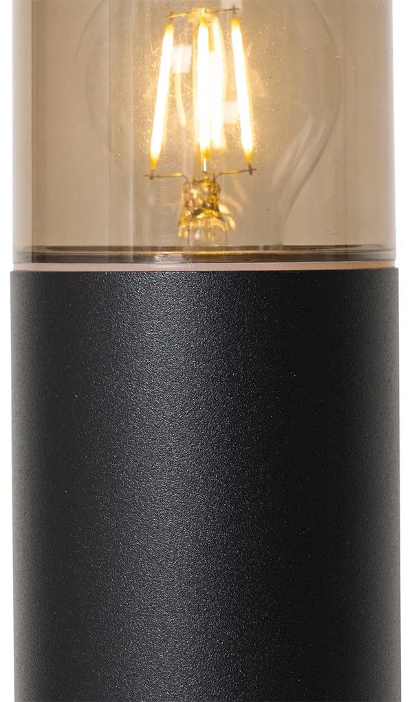Vonkajšia stojaca lampa čierna s dymovým tienidlom 50 cm - Odense