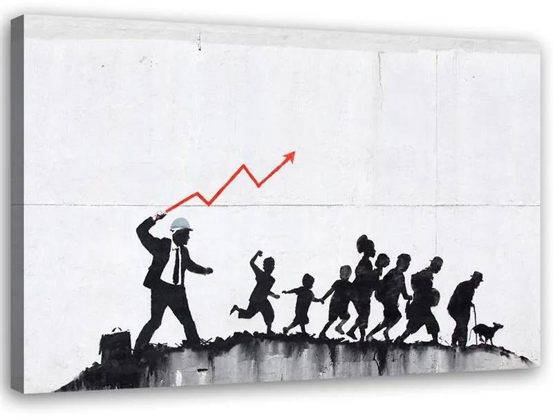 Obraz na plátně, Banksy pouliční umění Graffiti - 120x80 cm