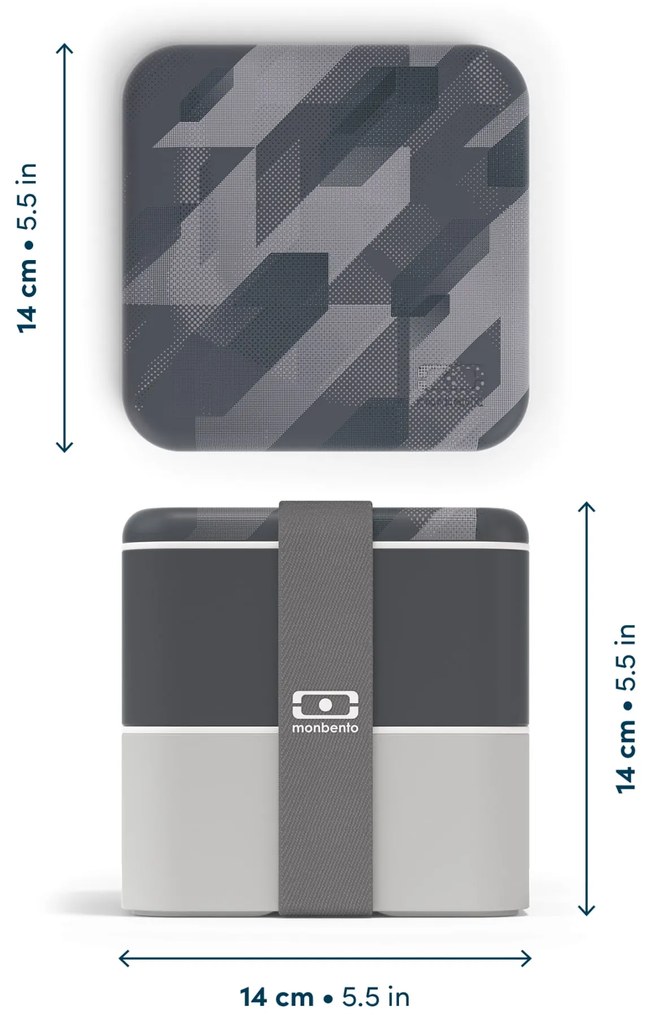 monbento Desiatový box Monbento Square Graphic Grey 1,7 l