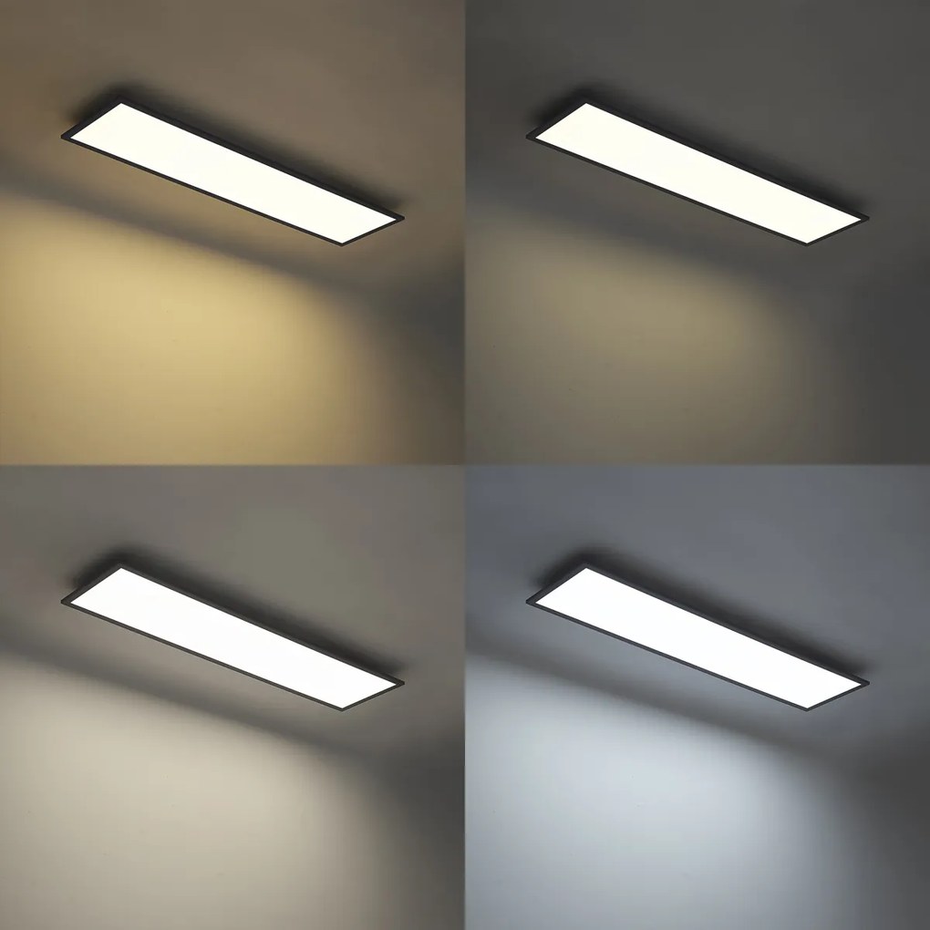 LED panel čierny obdĺžnikový vrátane LED 3-stupňovo stmievateľný - Reeves