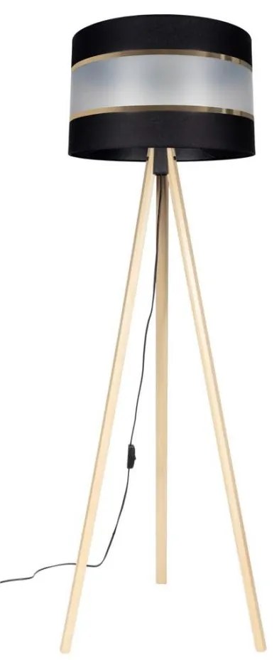 Stojacia lampa CORAL 1xE27/60W/230V béžová/čierna/zlatá