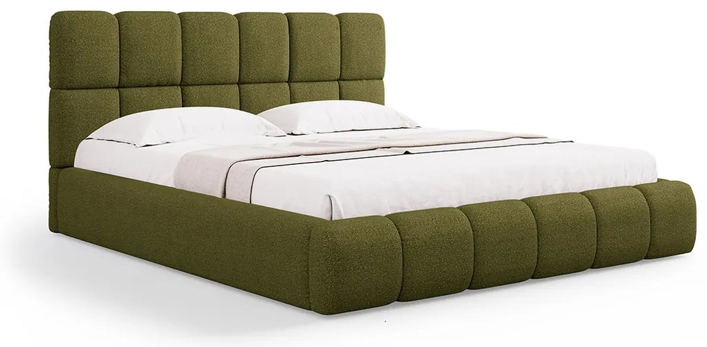 Micadoni Bellis moderná posteľ - Zelená, Bouclé, 180 cm