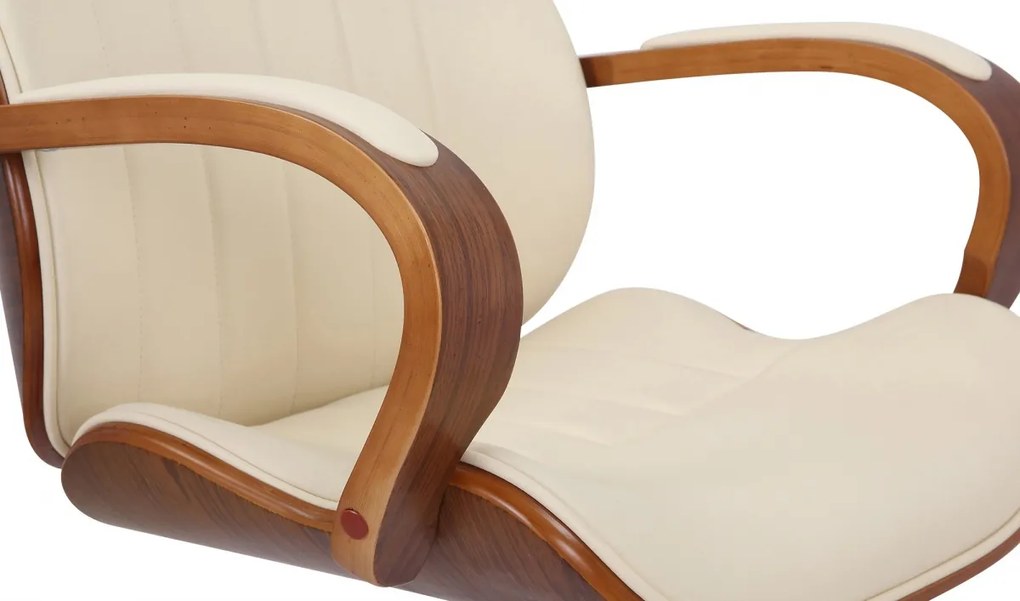 Design-Shop Kancelárska stolička Melilla - drevo orech - Krémová